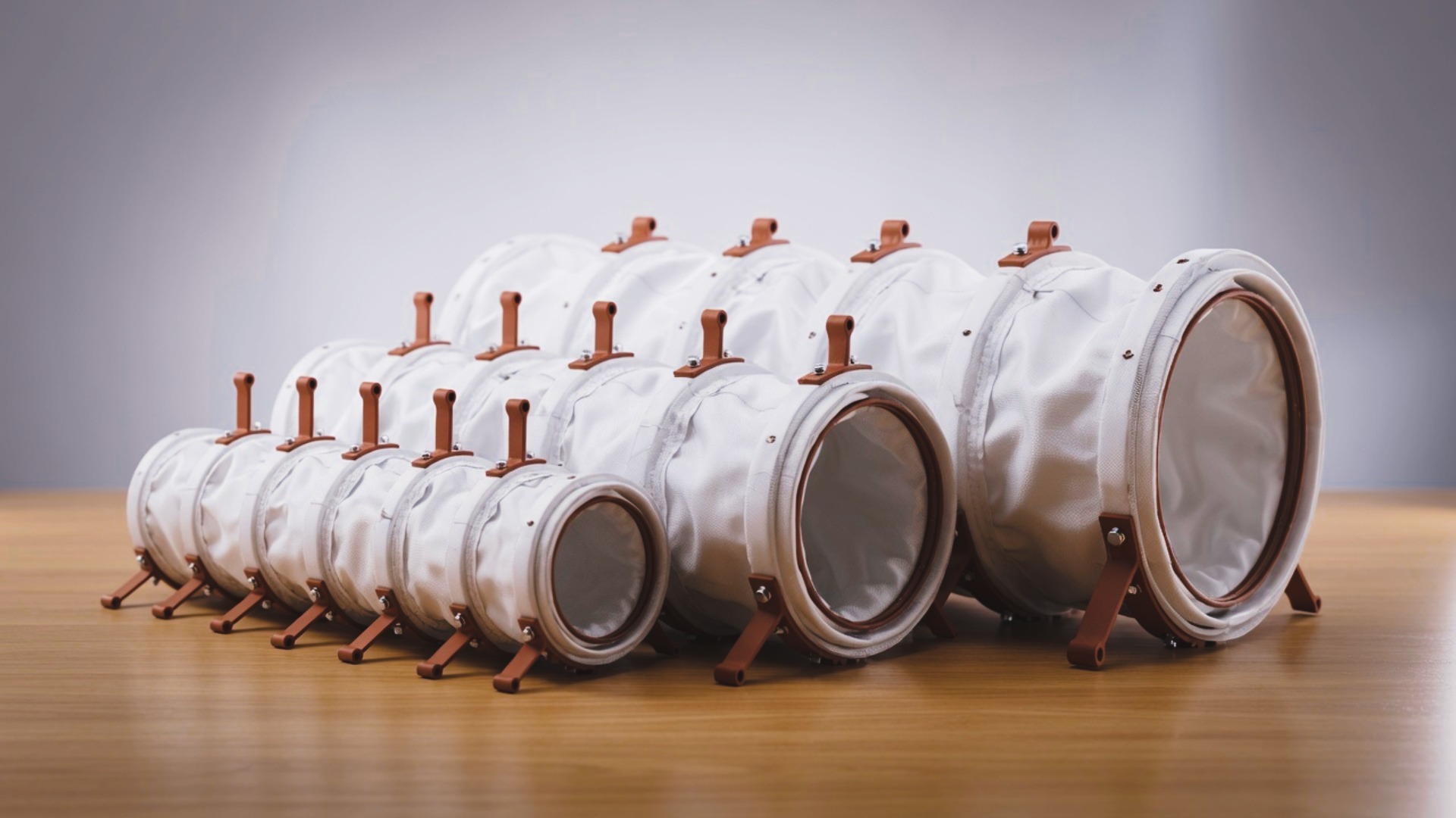 Flexible loading chute hose assembly with wear-resistant mounting brackets, bulk material loading equipment manufactured by Stotko Engineering Johannesburg